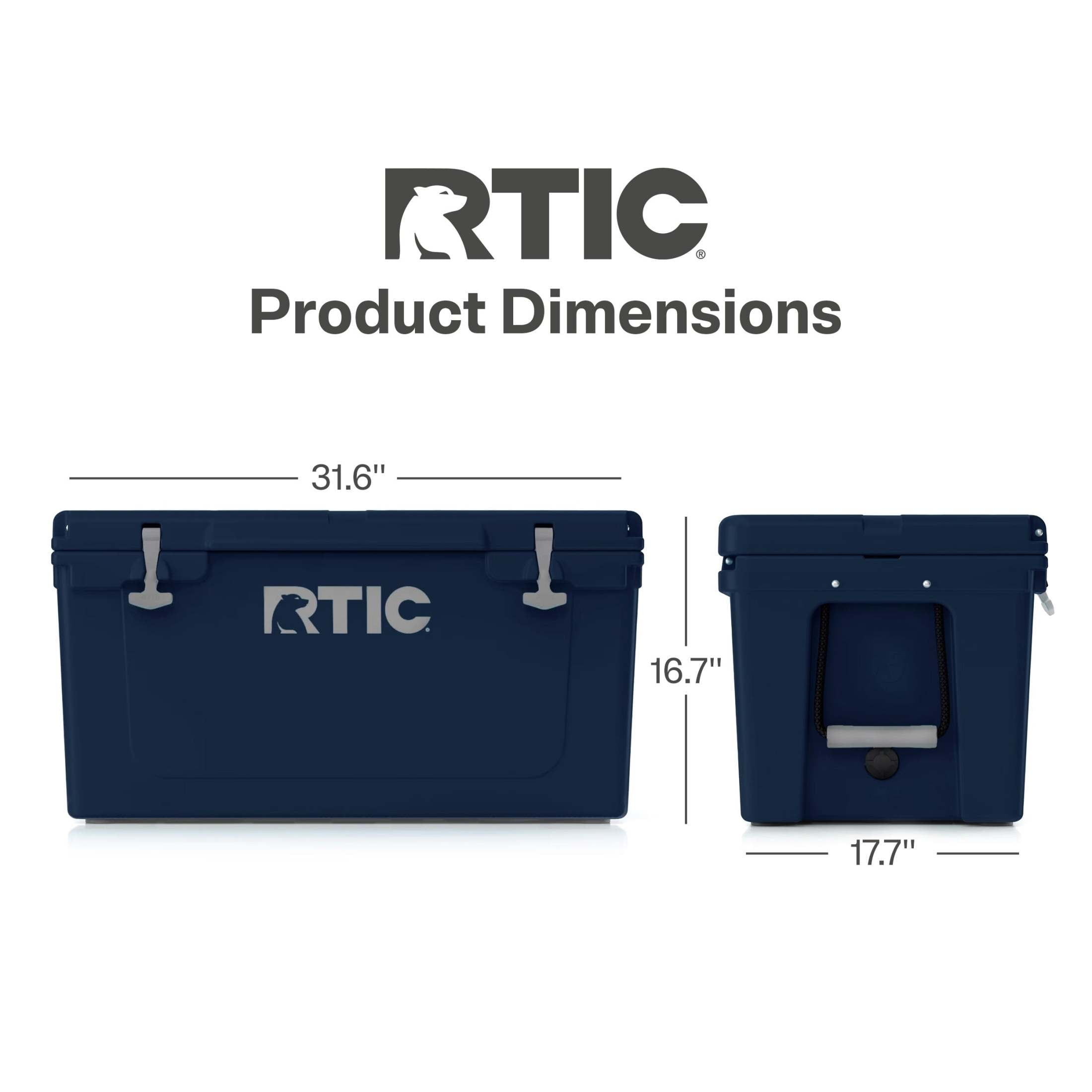 RTIC 65 QT Ultra-Tough Rotomolded Hard-Sided Ice Chest Cooler, Fits 84 Cans, Navy