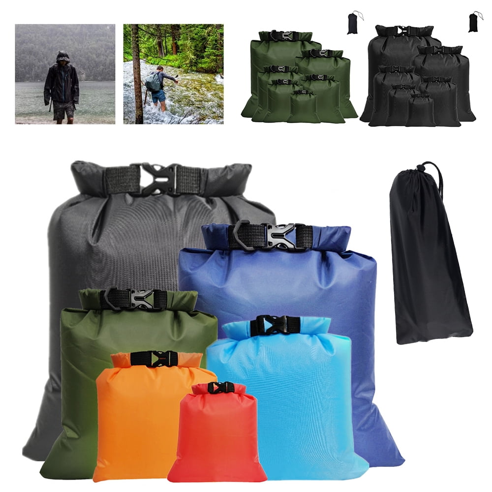 6PCS Waterproof Dry Bag Outdoor Kayaking Swimming Drifting Buckled Storage Sack 
