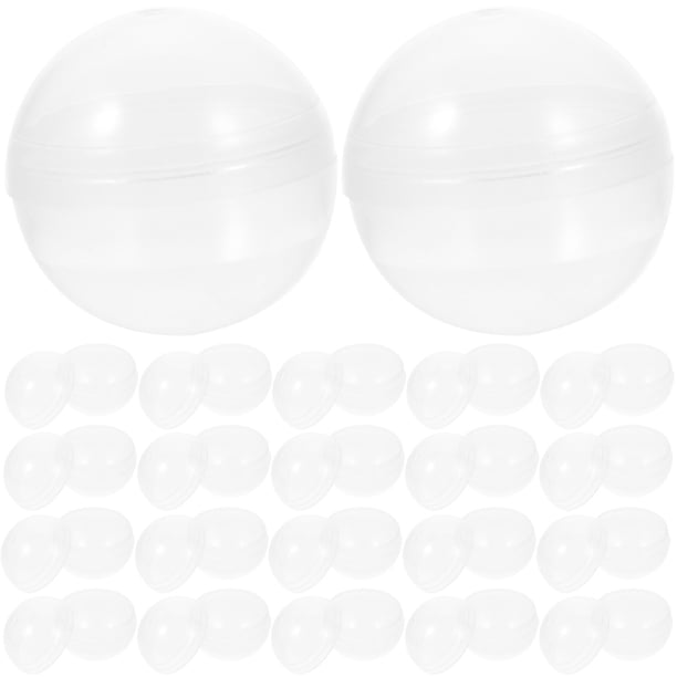 50 cápsulas vacías para máquina expendedora de juguetes, cápsulas redondas transparentes.