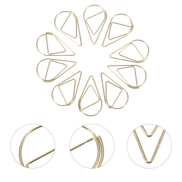 unbranded 10Ud Clips Decorativos Dorados Para Con Estilizado Para Escritorio Oficina