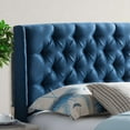 thumbnail image 2 of Adjustable Button Tufted King Headboard, Soft charming Fabric Headboard King/CA King - NAVY, 2 of 6