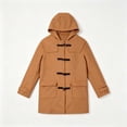 thumbnail image 6 of Ceisia Men's Solid Duffle Coat Hooded Toggle Button Long Wool Blend Overcoat With Side Pockets For Outdoor Wear Gift, 6 of 7