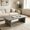 Gray + MDF + Modern, variant on AUU Modern Faux Travertine Split-Top Coffee Table with Thick Slab Legs – Minimalist Beige Stone-Look Center Table for Wabi-Sabi or Contemporary Living Room