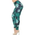 thumbnail image 5 of Creamy Soft Leggings Premium Women's Black Weed Extra Plus, High Rise, Stretchy, Comfortable, 3X-5X Leggings - by USA Fashion™, 5 of 7