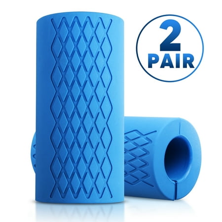 2 Pair Thick Fat Barbell Silicone Grips Home Gym Arm Wrap Bar Dumbbell