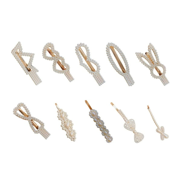 Pasadores para el cabello, accesorios de primera calidad, juego de clips para la cabeza para bodas, niñas de Acción de Gracias corona Jinwen Pinzas de pelo de perlas