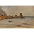 thumbnail image 3 of Jan Ciągliński 24x17 Black Modern Framed Museum Art Print Titled - Seaside in Gurzuf. from the Journey to Crimea (Between 1887 and 1899), 3 of 5