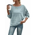 thumbnail image 3 of Women'S Soft Long Sleeve Blouses Crewneck Pullover Tops Casual Batwing Knitted Oversized Outfits 2025, 3 of 9