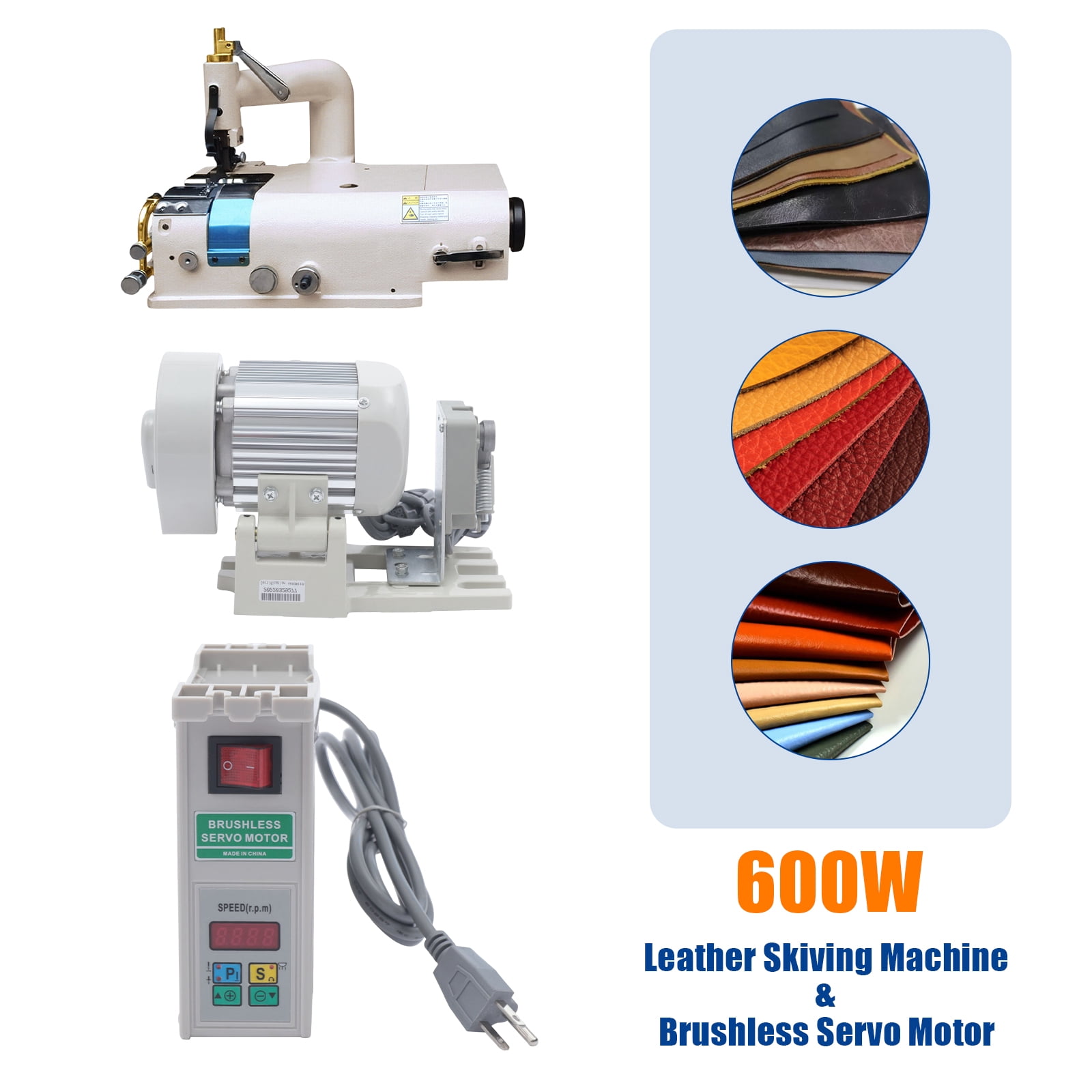 Loyalheartdy SM-801 Electric Leather Skiving Thinning Machine Industrial Leather Shovel Skin Cutter Tool for Leather Shoes Gloves Belts Thining 1200RPM 50mm