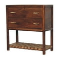 thumbnail image 4 of Artisan Furniture Solid Wood Regency Woven 2-Drawer Nightstand in Chestnut finish, 4 of 10