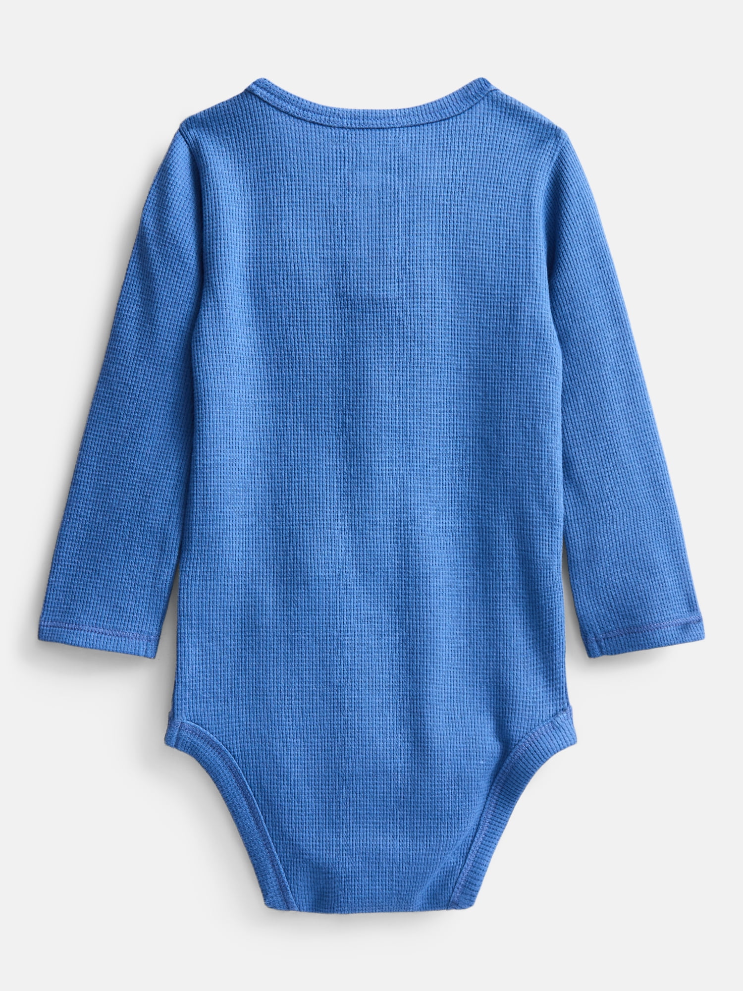 Wonder Nation Baby Boys' Thermal Henley Bodysuit with Long Sleeves, Sizes 0M-24M