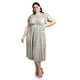 thumbnail image 5 of Vestido plisado con brillo Roman Fashion /Tallas Extras, 5412 (Beige) beige 38, 5 of 6