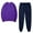 Purple, variant on Sets for Women Color Block Crew Neck Sweatshirt Jogger Pant 2-Piece Sweatsuit Set,Sizes S-3XL