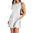 thumbnail image 6 of SWQZVT Womens Summer Rompers Casual Jumpsuits for Women Sleeveless Shorts Overalls Loose Onesie with Pockets, 6 of 8