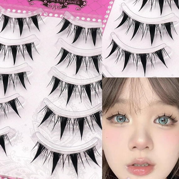 Little devil false eyelashes Cosplay Comic Eye Closed Tip Natural-Loo