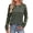 Armygreen Floral, variant on Fantaslook Women Long Sleeve Shirts Color Block Casual Tops Crewneck Fashion Fall Clothes