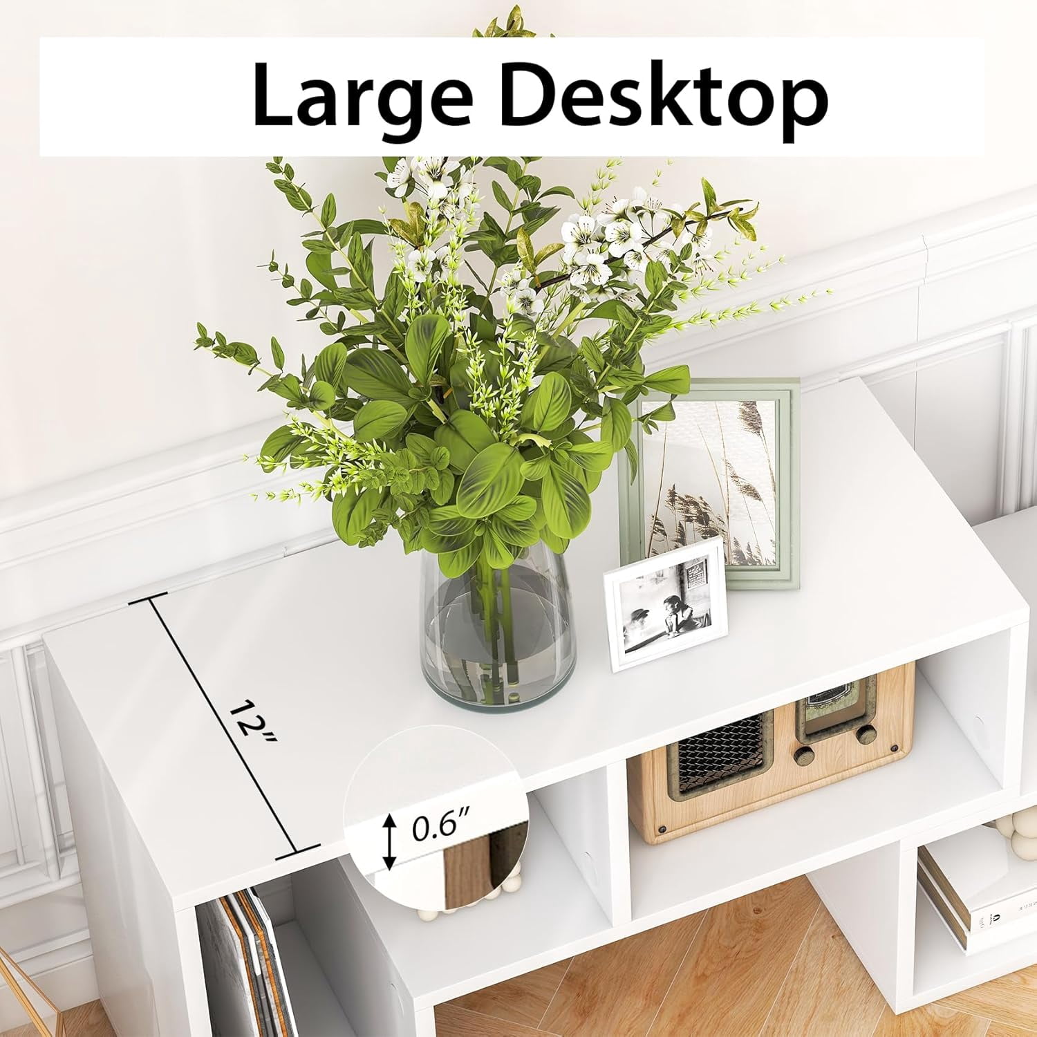Topbuy 3 PCS Adjustable TV Stand Minimalist Entertainment Center for 43 55 60 65 Inch TV Media Table White