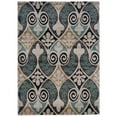 thumbnail image 2 of Milan Power Loomed Rug, Black/Turquoise, 2 of 3