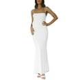thumbnail image 4 of Pudcoco Robe Longue d'Été pour Femmes Couleur Unie Sans Manches Robe de Soirée Mode Tenue de Club, 4 of 7