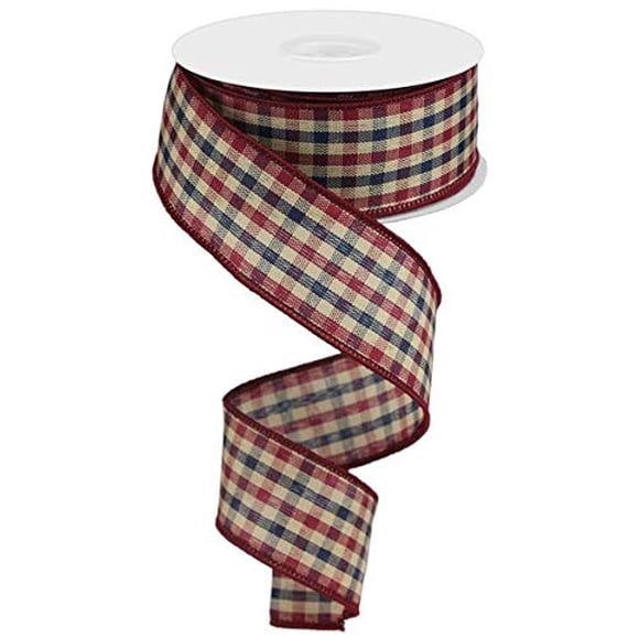 Cinta con Alambre Craig Bachman Cuadro Vichy 3.8 cm 9.1 m