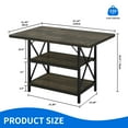 thumbnail image 4 of Dextrus 47" Dining Table for 4, Dining Room Table with Storage Shelf, Famhouese Rectangle Kitchen Table for Home Kitchen Dining Room Living Room, Dark Oak, 4 of 10