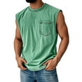 thumbnail image 3 of BRDFRL Sleeveless Shirts for Men Vintage Crew Neck Gym Tops Green XL, 3 of 5