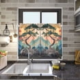 thumbnail image 4 of Yayeee Kitchen Curtains Tier Pair Light Filtering 27"x36" Rod Pocket Short Cafe Window Panel, Pine Tree at Dawn, 4 of 7
