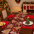 thumbnail image 2 of Gingerbread Man Table Runner Christmas Plaid Gingerbread House Table Runners Seasonal Kitchen Dining Table Decoration for Winter Home Party Banquet Decor 13x36 Inch, 2 of 4