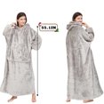 thumbnail image 2 of Manta con capucha con mangas y capucha para mujer, manta con capucha para mujer, manta de franela súper suave y cálida con mangas, manta con capucha de gran tamaño como regalo para hombres, 2 of 5