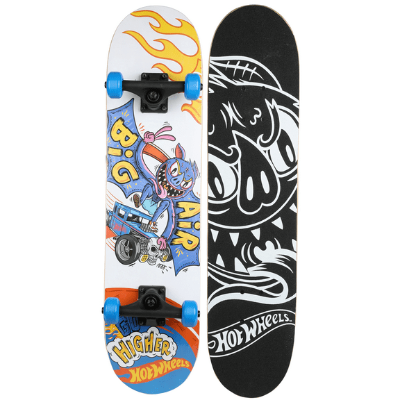 Hot Wheels 31" x 7.5" Standard Popsicle Complete Skateboard, Pro Trucks, 50mm x 30mm Wheels