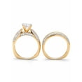 thumbnail image 2 of PalmBeach Jewelry 2.55 TCW Cubic Zirconia Two-Piece Bridal Set in Gold-Plated or Platinum-Plated Sterling Silver, 2 of 6