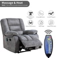 thumbnail image 5 of Bonzy Home Manual Recliner Chair Set of 2 with Massage and Heat Overstuffed Fabric Metal frame Manual Reclining Chair Sofa for Living Room, 5 of 7