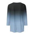 thumbnail image 6 of Fabrcox S-5XL 250 Th Anniversary of USA Shirt 1776-2026 Flag Print Gradient 3/4 Length Sleeve Womens Tops Independence Day Freedom Patriotic Womens 4th of July Tops Blue XL, 6 of 6