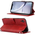thumbnail image 3 of for iPhone XR Wallet Case with Card Holder Slots,Kickstand Phone Cover Premium Leather Magnetic Closure Slim Flip Shockproof Wrist Strap Case for iPhone XR 6.1",Wine Red, 3 of 14