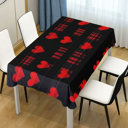 

ALAZA Hearts Valentine s Day Rectangle Tablecloth Tablecover Dinning Table Cloth 54 x54