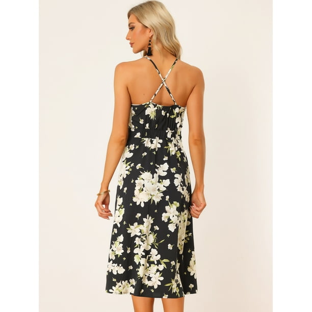 Vestido Largo De Algodón, Vestido Rojo Floral, Vestido Bohemio Largo De Algodón Sin Mangas Con Cuello Halter, Regalo De Navidad Para Mujer, Regalos Para Ella VESTIDO IBIZA - México
