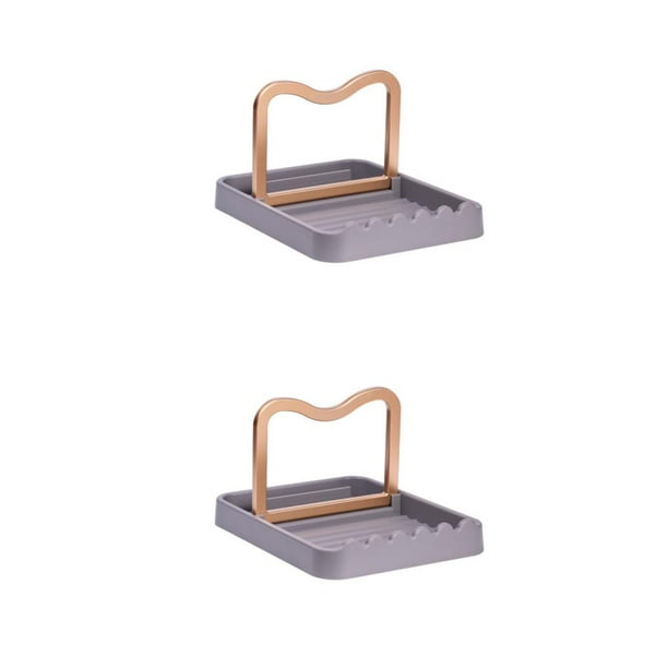 Injueey Rejilla para ollas y cubierta duradera para cocina y olla Cuchara de almacenamiento Cuchara fácil de limpiar - Limpiar Tapa de olla gris 2piezas