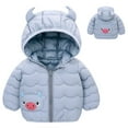 thumbnail image 2 of Hicidod Baby Boy Girl Winter Coats Hooded Long Sleeve Zipper Puffer Jackets Lightweight Thicken Warm Cute Calf down coat, 2 of 5