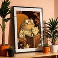 thumbnail image 3 of Funny cartoon of an old frog reading a book - Digital Art Whimsical Animal Woodland Fantasy Floral Vintage Black Framed Wall Art Print 16 x 24 inches, 3 of 8
