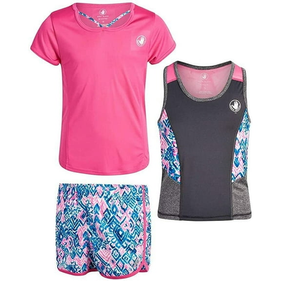 Body Glove Girls Active Short Set with Matching Tank Top and T-Shirt 6