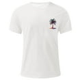 thumbnail image 4 of Mens Shirts Print Coconut Tree Blouses Round Neck Casual Short Sleeve Round-Neck Top White M T-shirts for Men, 4 of 4