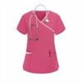 thumbnail image 6 of Women Blouses Plus Size Sawvnm Women's Nurses Tunic Uniform Clinic Carer V-Neck Protective Clothing Blouses for Women Hot Pink XL, 6 of 6
