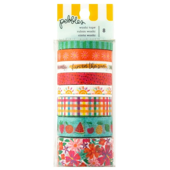 Pebbles Fun In The Sun Washi Tape-8/Pkg