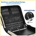 thumbnail image 4 of Zipper Binder with Shoulder Strap 2 inch 3 Ring Waterproof File Folder Organizer Bag 500 Sheet Pinks and Greens Wildflowers, 4 of 8