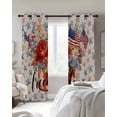 thumbnail image 3 of 4th of July Blue Red Blackout Curtains 54 Inches Long for Bedroom, Star Watercolor Floral American Flag Thermal Insulated Room Darkening Black Out Window Curtain Panels Grommet Drapes for Living Room, 3 of 8