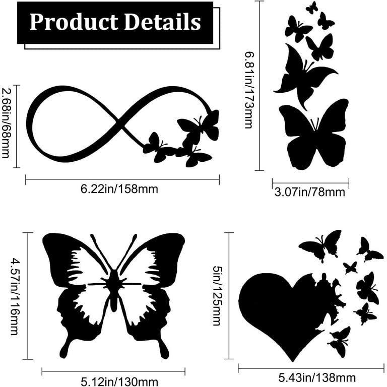 8 Adesivi Farfalla Riflettenti - Decalcomanie Colorate Per Auto E Moto - Foto 13