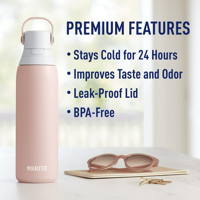 Brita 26oz Blush Pink Premium Leak Proof Filtered Water Bottle with Straw 