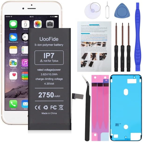 Batería UoFide para iPhone 7, 4.7 pulgadas, 2750 mAh, kit de repuesto