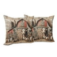 thumbnail image 5 of Ambesonne Rustic Throw Pillow Cover Pack of 2, Vintage Rural American Barn, 2 Pcs-18"x18", Tan Dark Salmon, 5 of 5