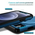 thumbnail image 6 of Case for iPhone iPhone 12 / 12 Pro 6.1" with Invisible Fold Holder Stand, Magnetic Wireless Charging,Sliding camera casing,Shockproof Dropproof Tough Rugged Protective Case Cover,Blue, 6 of 10